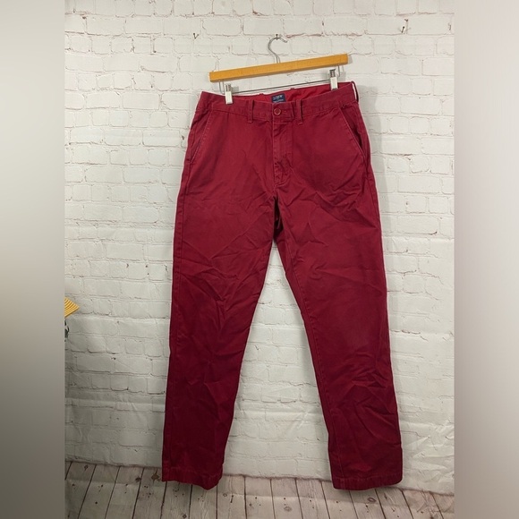 J Crew Pants Mens Size 33x32 Burgundy The Sutton Fit Broken-in Chino Pants - Picture 1 of 9